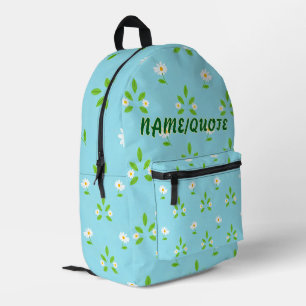 Minimalist Spring Floral Pattern Printed Backpack