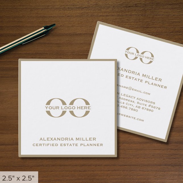 Minimalist Square Business Cards with Custom Logo (Creator Uploaded)