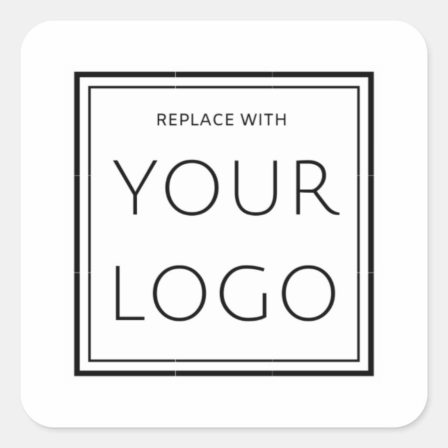 Minimalist Square Business Logo Company Branded Sticker (Front)