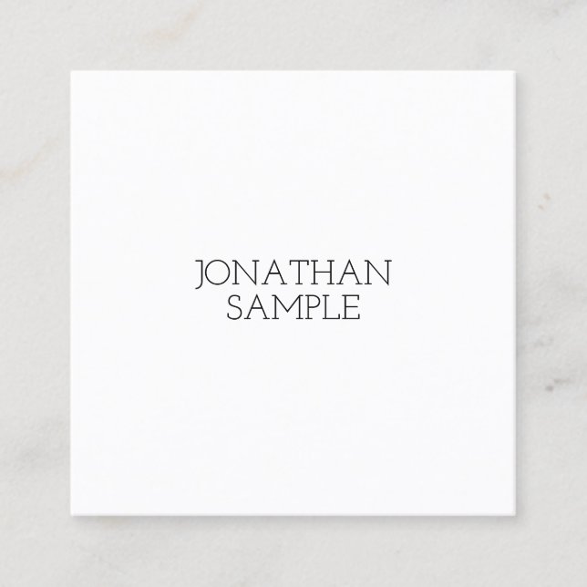 Minimalist Square Design Modern Luxury Tasteful Business Card (Front)