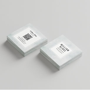 Minimalist Square Design with QR Code Business Card