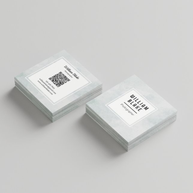 Minimalist Square Design with QR Code Business Card (Creator Uploaded)