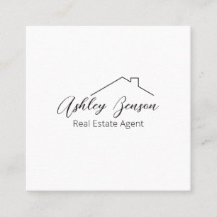 Minimalist Square QR Code Square Business Card