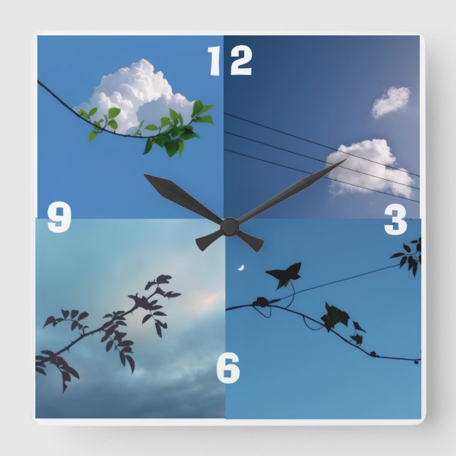 Minimalist Square Wall Clock (Front)