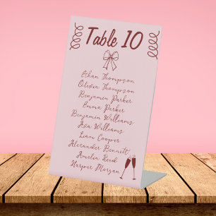 Minimalist Squiggle Table Number Sign