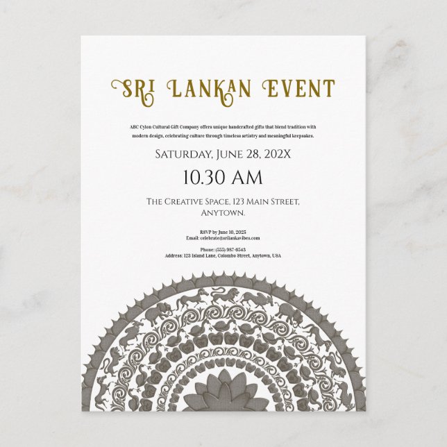 Minimalist Sri Lanka heritage design Postcard (Front)