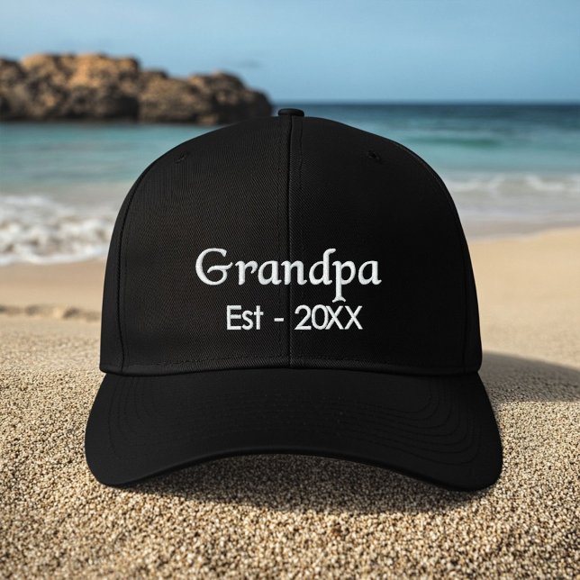 Minimalist Sript pregnancy announcement  Grandpa Embroidered Hat (Creator Uploaded)
