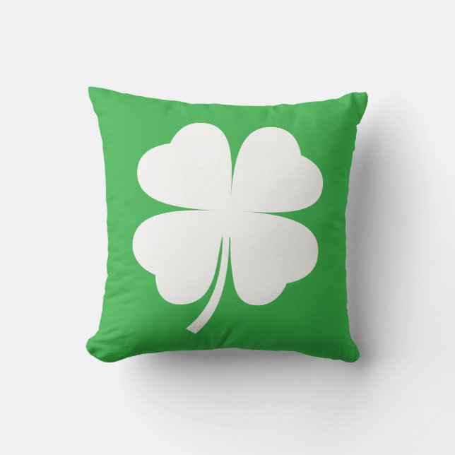Minimalist St. Patrick’s Day Clover Design Cushion (Front)