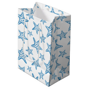 Minimalist Starfish Coastal Pattern (2) Medium Gift Bag