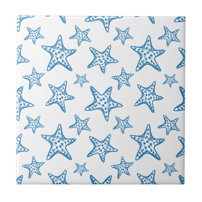 Minimalist Starfish Coastal Pattern (2) Tile (Front)