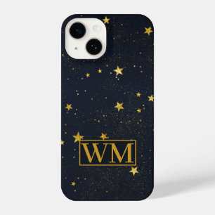 Minimalist Starry Night Sky Initials iPhone 14 Case