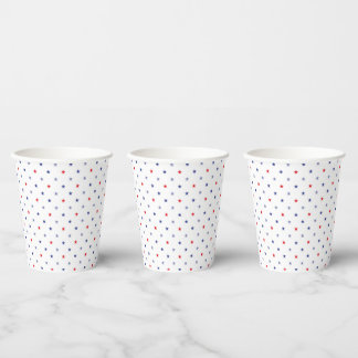 Minimalist Stars Red, Blue & White Paper Cup, Cups