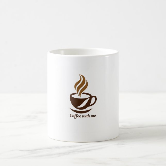 Minimalist Steaming Cup Coffee With Me Ceramic Mug (Center)