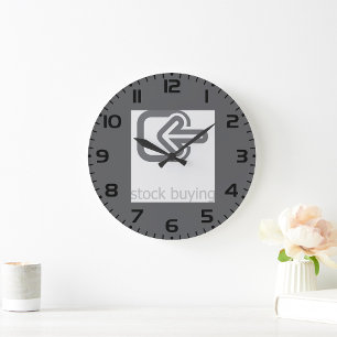 Minimalist Stock Buying Modern Financial Icon  Large Clock