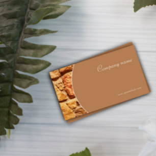 Minimalist stone photo beige QR Business Card