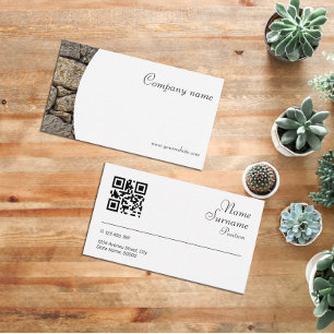 Minimalist stone photography QR Business Card