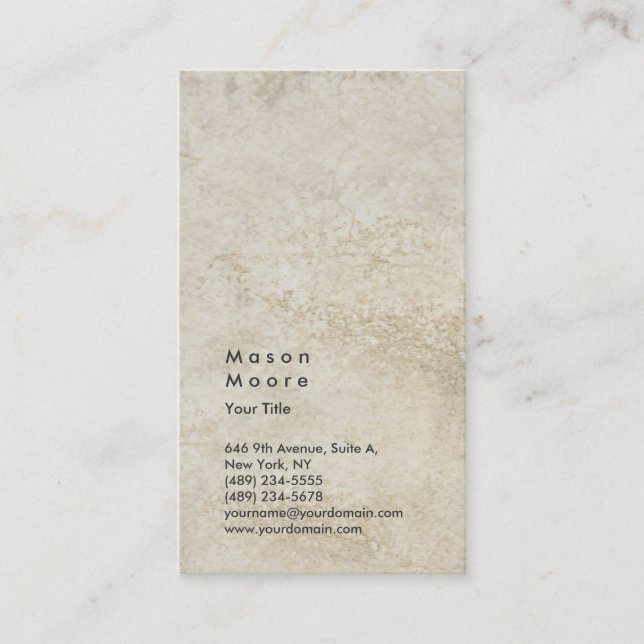 Minimalist Stone Wall Plain Modern Professional Business Card (Front)