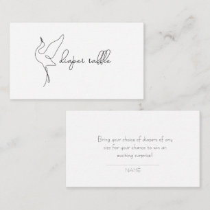 Minimalist Stork Neutral Baby Shower Diaper Raffle Enclosure Card