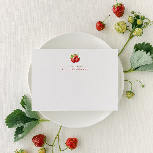 Minimalist Strawberries Personalized Stationery Card