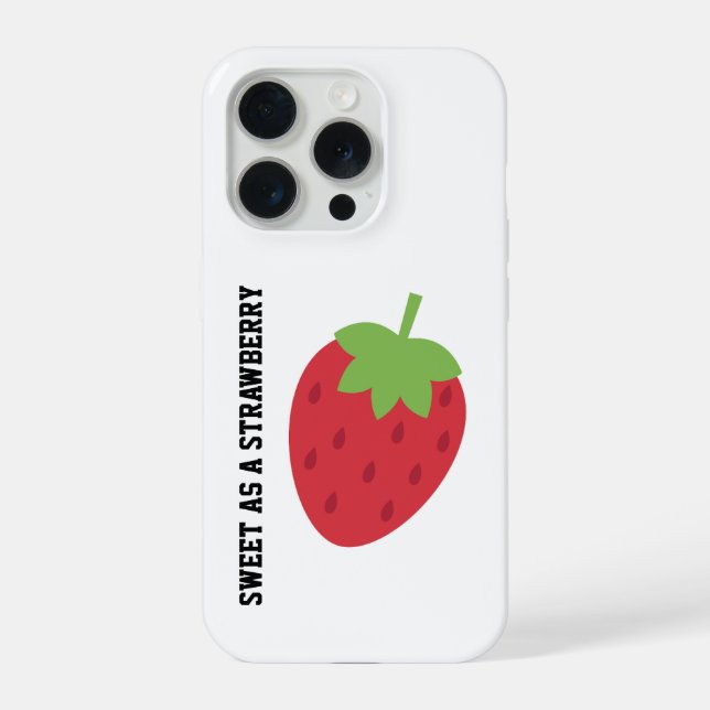Minimalist Strawberry Pattern iPhone Case (Back)