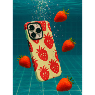 Minimalist Strawberry Pattern iPhone 16 Pro Max Case