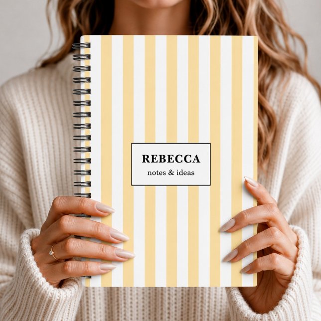 Minimalist Striped Custom Pastel Lined Workbook Notebook (Creator Uploaded)