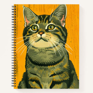 Minimalist Striped Grey Tabby Notebook