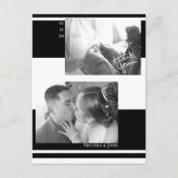 Minimalist Stripes Black and White Wedding