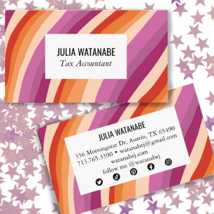 Minimalist Stripes Handmade Lines SocialMedia Icon Business Card