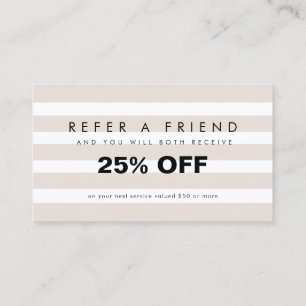 Minimalist Stripes Refer a Friend Card