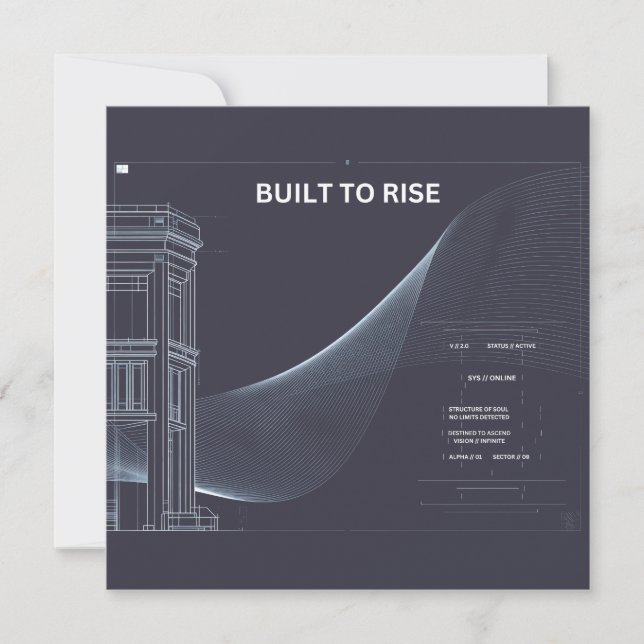 Minimalist Structure Art Holiday Card (Front)