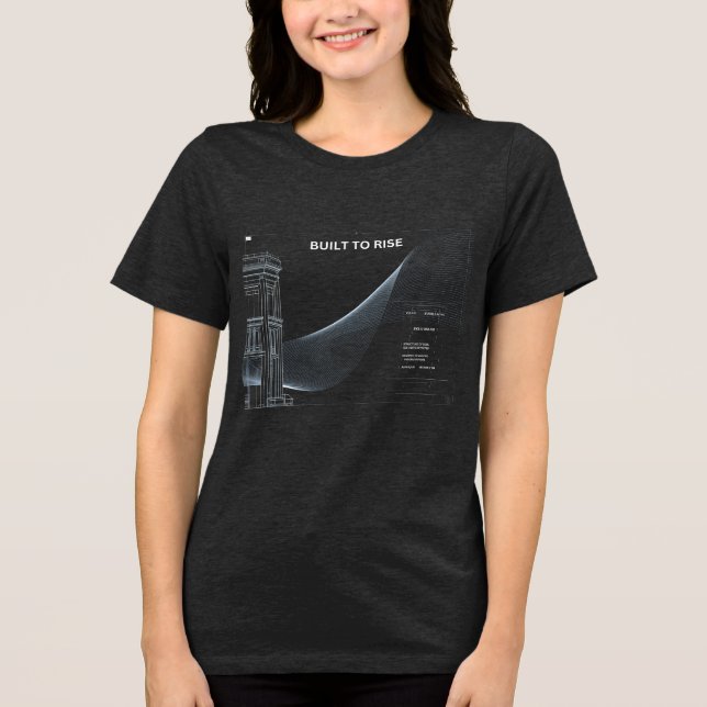Minimalist Structure Line Art T-Shirt Tri-Blend Shirt (Front)