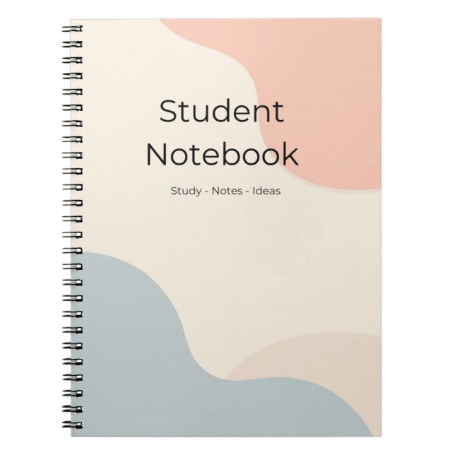 Minimalist Student Notebook Pastel Journal  (Front)