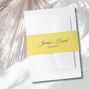 Minimalist Style   Calligraphy Font Wedding Invitation Belly Band