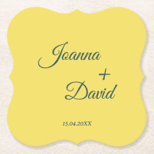 Minimalist Style Calligraphy Font Wedding Paper Coaster