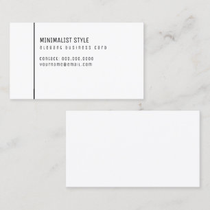 minimalist style elegant white business card