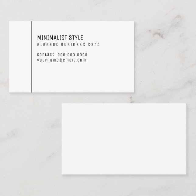 minimalist style elegant white business card (Front/Back)