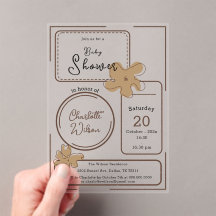 Minimalist Style Flower Notes Baby Shower