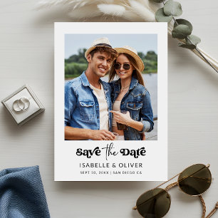 Minimalist Style One Photo Save The Date Invitation