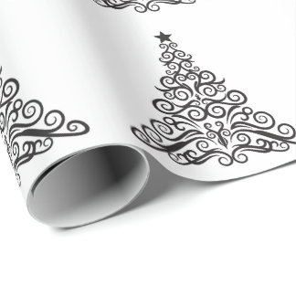 Minimalist Stylised Christmas Tree Wrapping Paper