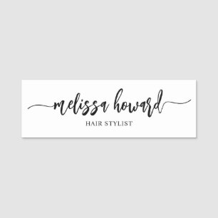 Minimalist Stylish Brush Script Name Tag