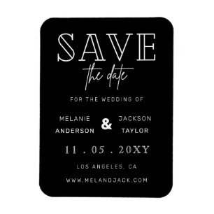 Minimalist Stylish Handwritten Save the Date Magnet