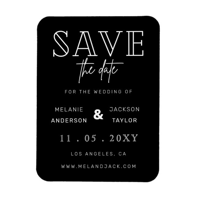 Minimalist Stylish Handwritten Save the Date Magnet (Vertical)