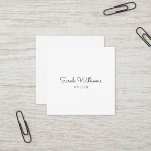 Minimalist Stylish Handwritten Script Square Business Card