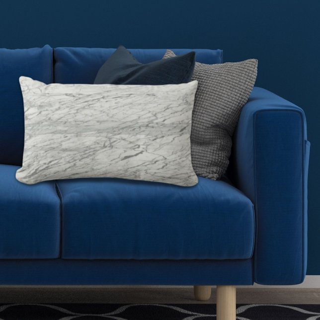 minimalist stylish modern chic grey marble lumbar cushion (minimalist stylish modern chic grey marble lumbar pillow)