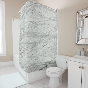 minimalist stylish modern chic grey marble shower curtain