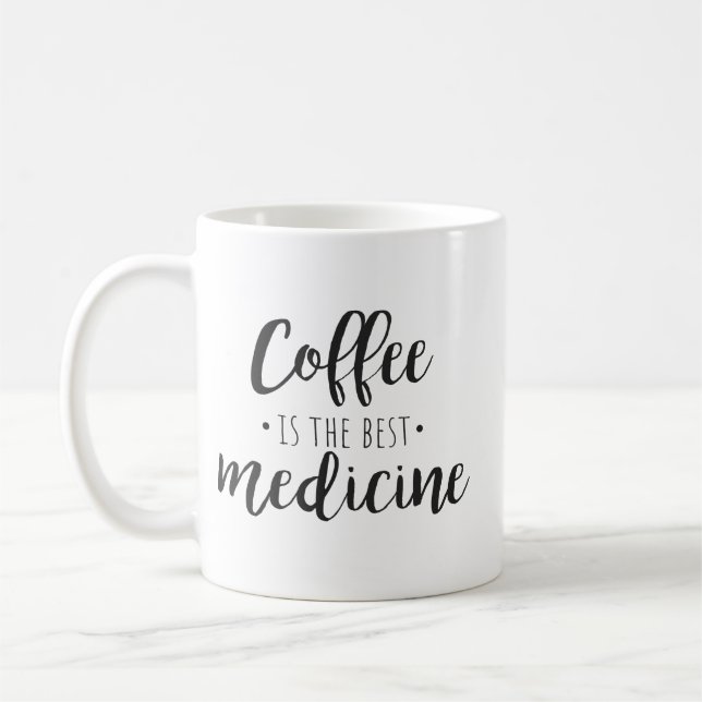Minimalist Stylish Modern Classic White Black Coffee Mug (Left)