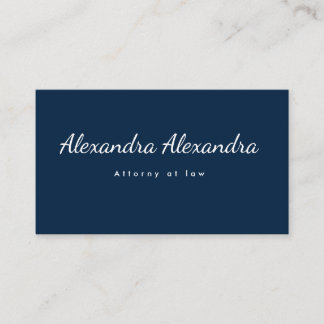 Minimalist Stylish Navy Blue Business Card Card