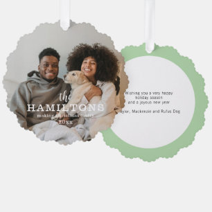 Minimalist Stylish Photo Christmas Tree Decoration Card
