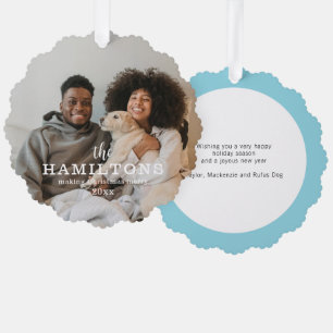 Minimalist Stylish Photo Christmas Tree Decoration Card